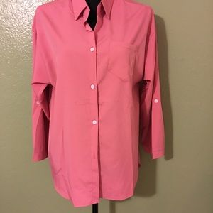 Button down split collar shirt